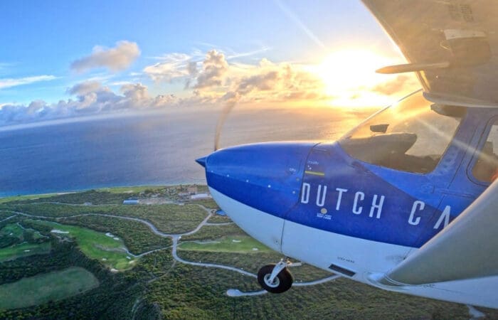 Sunset Scenic Flight over Curacao